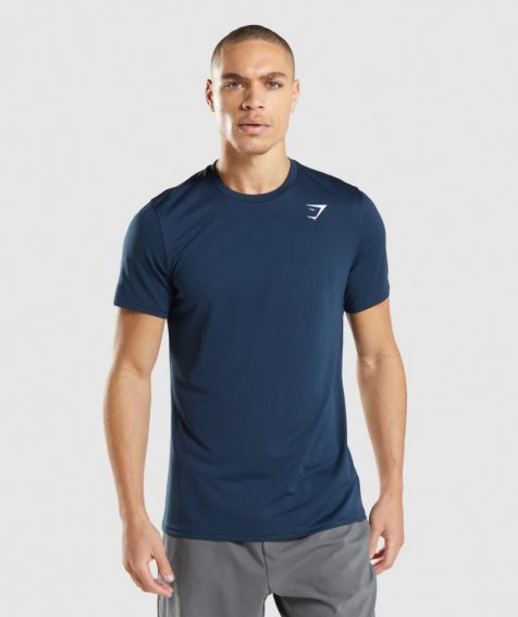 Men's Gymshark Arrival T-Shirts Navy | NZ 4EABDU